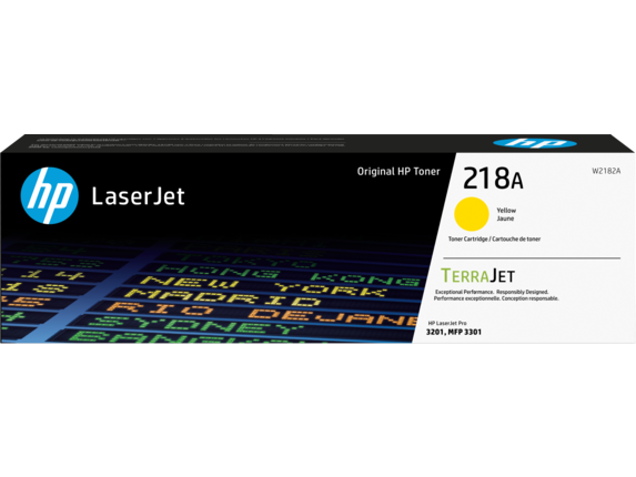 HP Laser Toner Cartridges and Kits, HP 218A Yellow Original LaserJet Toner Cartridge, W2182A