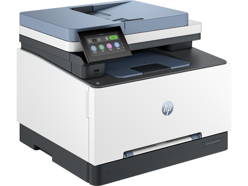 طابعة HP Color Laserjet Pro MFP 3300 ذات اللون الأزرق الداكن (لون الكتالوج: أبيض، خلفية أمامية، يمين)