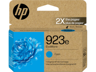 HP 923e EvoMore Cyan Original Ink Cartridge, 4K0T4LN