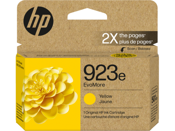 Ink Supplies, HP 923e EvoMore Yellow Original Ink Cartridge, 4K0T6LN