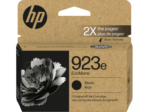 Ink Supplies, HP 923e EvoMore Black Original Ink Cartridge, 4K0T7LN