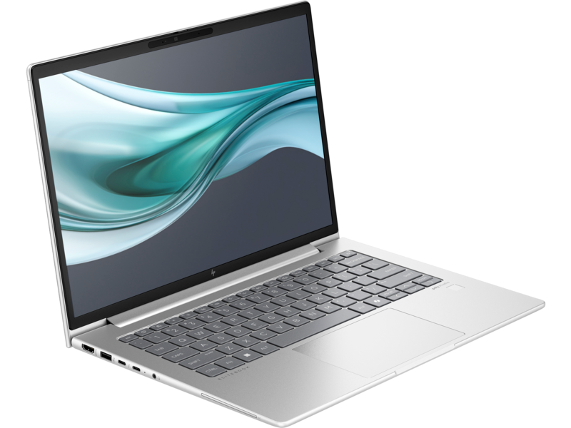 HP Elitebook 640 G11 14 inch NaturalSilver WWAN T IRcam FPR CoreSet AHS WhiteBG FrontRightOpen
