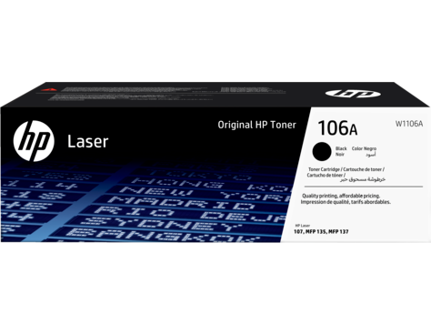 HP 106A W1106A eredeti fekete LaserJet 107a 135 137 nyomtatókhoz toner kazetta (1000 old.)