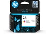 HP 22 C9352AE háromszínű tintapatron eredeti C9352AE Deskjet 3910 3915 3920 3930 3940 D1360 D1460 D1560 D2330 D2360 D2460 F370 F380 F2180 F2280 F4180 és PSC 1402 1410 1415 1417 valamint Officejet 4315 4355 5610 j3680 (5ml/140 old.)