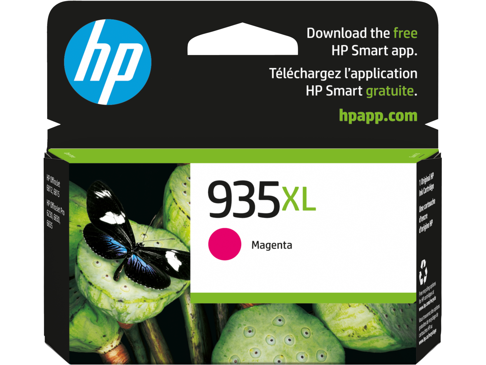 HP 935XL, (C2P25AN) High-Yield Magenta Original Ink Cartridge