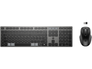 HP 725 Multi-Device Rechargeable Wireless Keyboard and Mouse Combo