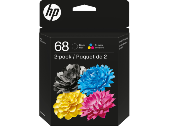 Ink Supplies, HP 68 2-Pack Black/Tri-color Original Ink Cartridge Combo, 6L6S2TN