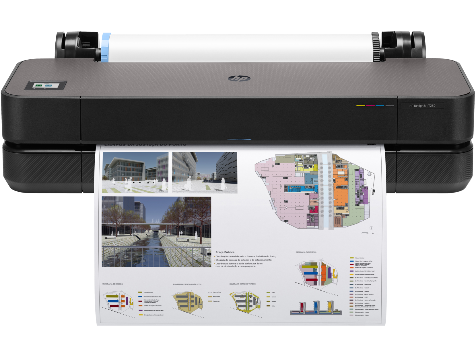 HP DesignJet T250 Large Format Compact Wireless Plotter Printer - 24", with Mobile Printing (5HB06A)