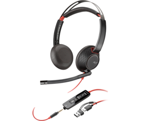 Poly Blackwire 5220 Stereo USB-C Headset +3.5mm Plug +USB-C/A Adapter Poly Blackwire 5220 Stereo USB-C Headset +3.5mm Plug +USB-C/A Adapter