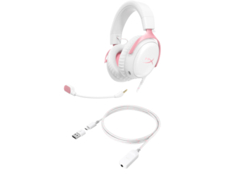 HyperX Cloud III - White/Pink + HyperX Pulsefire Haste - White/Pink