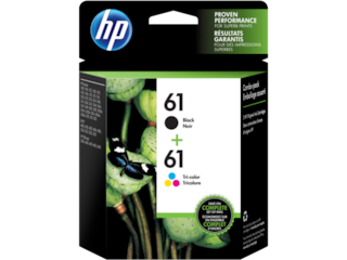 HP 61 2-pack Black/Tri-color Original Ink Cartridges, CR259FN#140