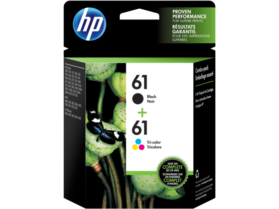 Ink Supplies, HP 61 2-pack Black/Tri-color Original Ink Cartridges, CR259FN#140