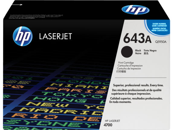 HP Laser Toner Cartridges and Kits, HP 643A Black Original LaserJet Toner Cartridge, Q5950A