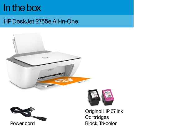 Series 10 of 11 Inkjet All-in-One Printers, HP Deskjet 2755e All-in-One Printer w/ bonus 3 months Instant Ink through HP+