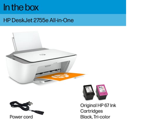 Imprimante tout-en-un HP DeskJet 2755e avec 6 mois d'encre gratuite via HP  Plus