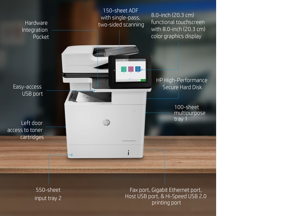 Series 2 of 5 Laser Multifunction Printers, HP LaserJet Enterprise MFP M636fh Certified Refurbished Printer