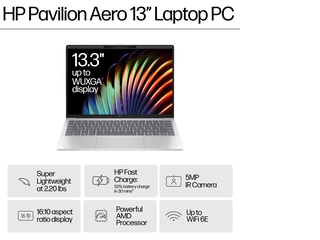 HP Pavilion Aero Laptop 13, Windows 11 Home, 13.3 HP Pavilion Aero Laptop 13, Windows 11 Home, 13.3