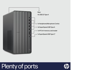 HP Envy Desktop TE01-2275xt PC, Windows 11 Home, Intel® Core™ i7, 16GB RAM,  256GB SSD, 2TB HDD, NVIDIA® GeForce RTX™ 3060