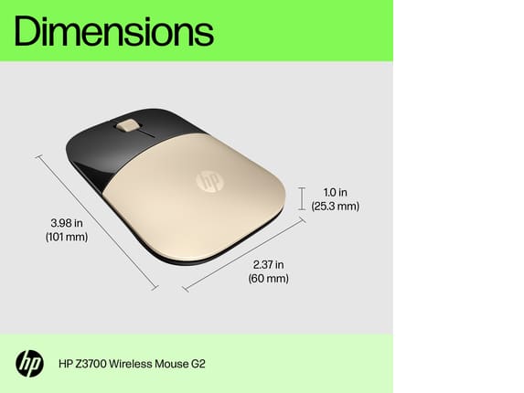 HP Modern Gold Mouse Wireless Z3700 G2