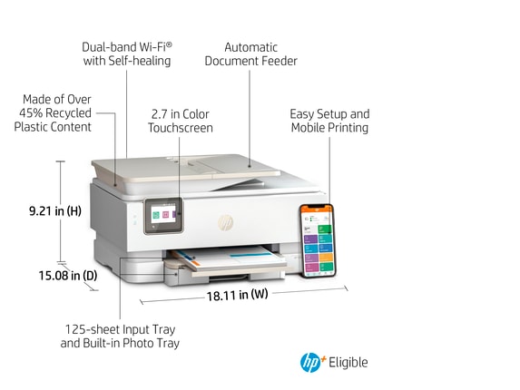 Series 11 of 13 Inkjet All-in-One Printers, HP ENVY Inspire 7958e All-in-One Printer with bonus 6 months of Instant Ink with HP+