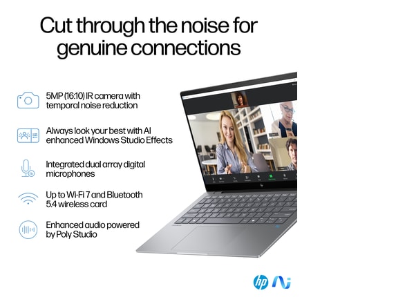 HP OmniBook X Laptop Computer 14" 2.2K Touch Screen Qualcomm Snapdragon 16 GB - Picture 9 of 10