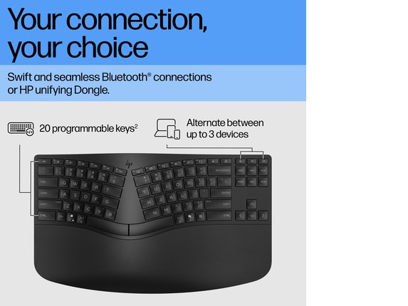 HP 965 Ergonomic Wireless Keyboard for business - Picture 8 of 10