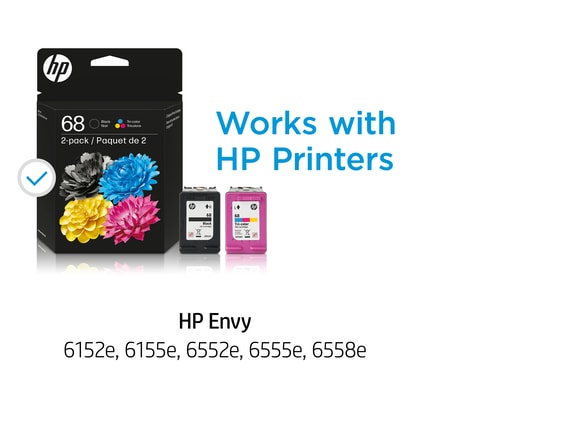 Series 3 of 9 Ink Supplies, HP 68 2-Pack Black/Tri-color Original Ink Cartridge Combo, 6L6S2TN