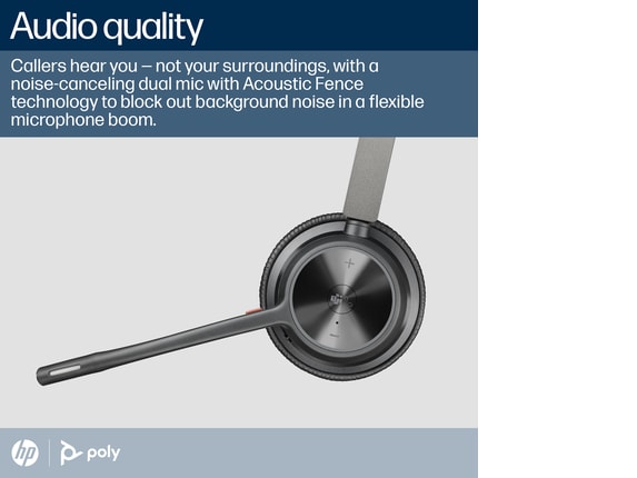 Series 13 of 13 Audio, Poly Voyager 4320-M Microsoft Teams Certified Headset +BT700 dongle +Charging Stand