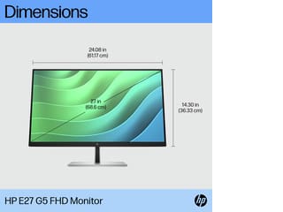 HP E27 G5 27 Class Full HD LCD Monitor - 16:9 - Black, Silver