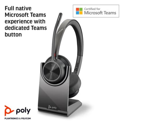 Poly Voyager 4320-M Microsoft Teams Certified Headset with charge