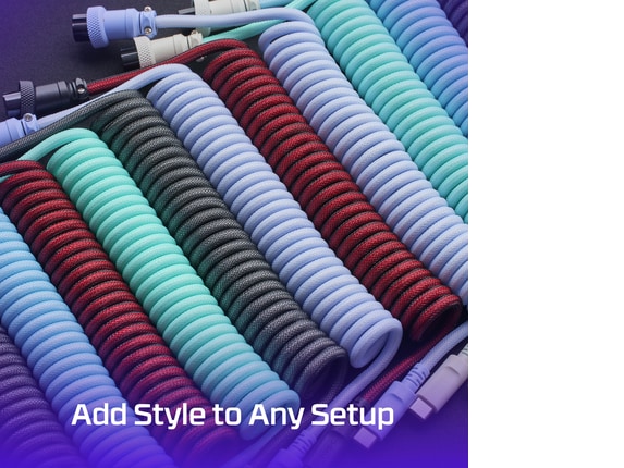 Series 5 of 9 HyperX Keyboard Accessories, HyperX USB-C Coiled Cable Gray