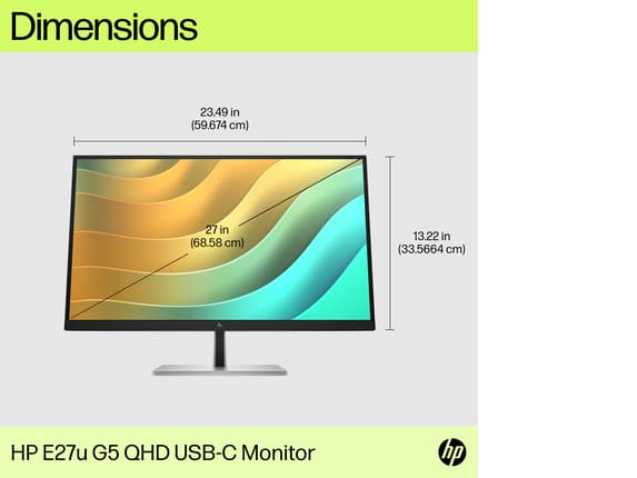 Monitor HP E27q G5, 68,6 cm (27 ), QHD - HP Store España