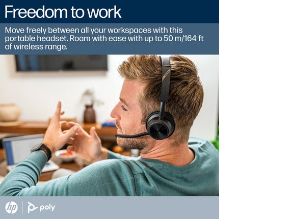 Series 10 of 13 Audio, Poly Voyager 4320-M Microsoft Teams Certified Headset +BT700 dongle +Charging Stand