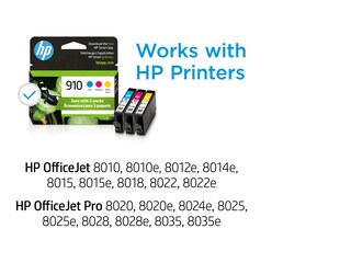 HP 910 3-pack Combo Cyan/Magenta/Yellow Ink Cartridges | HP