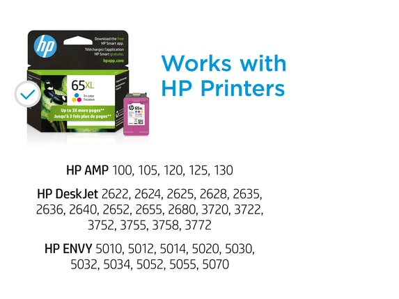 Series 6 of 10 Ink Supplies, HP 65XL Tri-color Original Ink Cartridge, N9K03AN#140