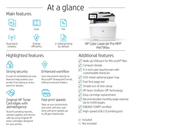 HP LaserJet Pro MFP M479fdw Wireless Laser All In One Color Printer -  Office Depot