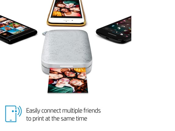 HP Sprocket Portable Photo Printer (Noir) – Instantly Print 2x3”  Sticky-backed Photos from Your Phone 