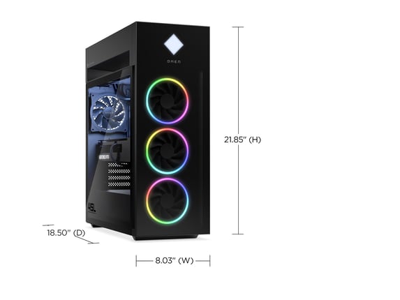Series 12 of 13 HP Home Desktop PCs, OMEN 45L Gaming Desktop GT22-1455xt, Windows 11 Home, Intel® Core™ i9, 16GB RAM, NVIDIA® GeForce RTX™ 4090
