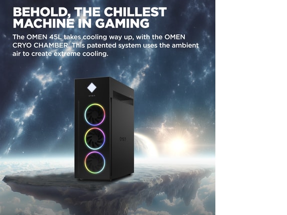 Series 10 of 13 HP Home Desktop PCs, OMEN 45L Gaming Desktop GT22-1455xt, Windows 11 Home, Intel® Core™ i9, 16GB RAM, NVIDIA® GeForce RTX™ 4090