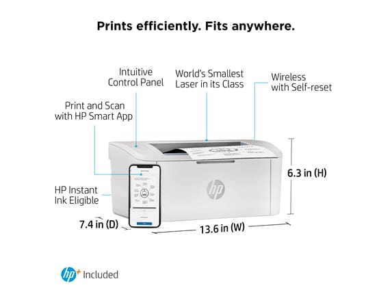 LaserJet HP+ 6 and Ink Months Instant Printer M110we HP with