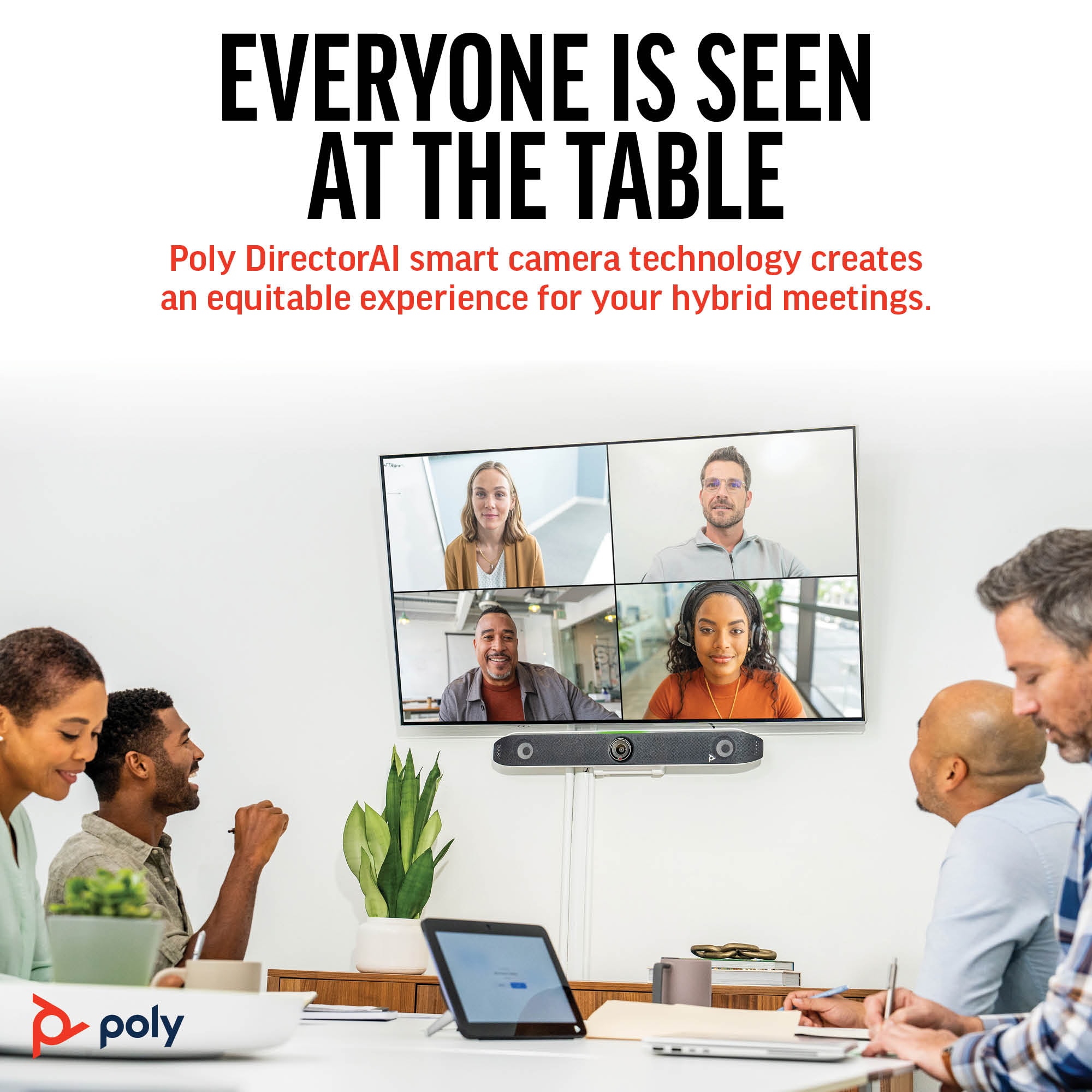Poly Studio X52 All-In-One Video Bar with TC10 Controller