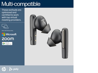 Poly Voyager Free 60 UC Carbon Black Earbuds, BT700 USB A Poly Voyager Free 60 UC Carbon Black Earbuds, BT700 USB A
