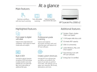 HP ScanJet Pro 2000 s2 Sheet-feed Scanner Printer - (6FW06A) - Shop   Malaysia