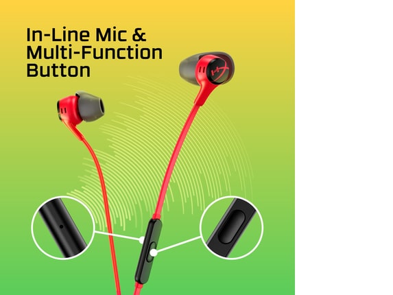 Series 13 of 13 HyperX Earbuds, HyperX Cloud Earbuds II - Gaming Earbuds with Mic - Black