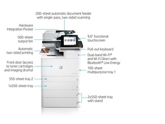 Series 8 of 13 Laser Multifunction Printers, HP Color LaserJet Enterprise Flow MFP M776z