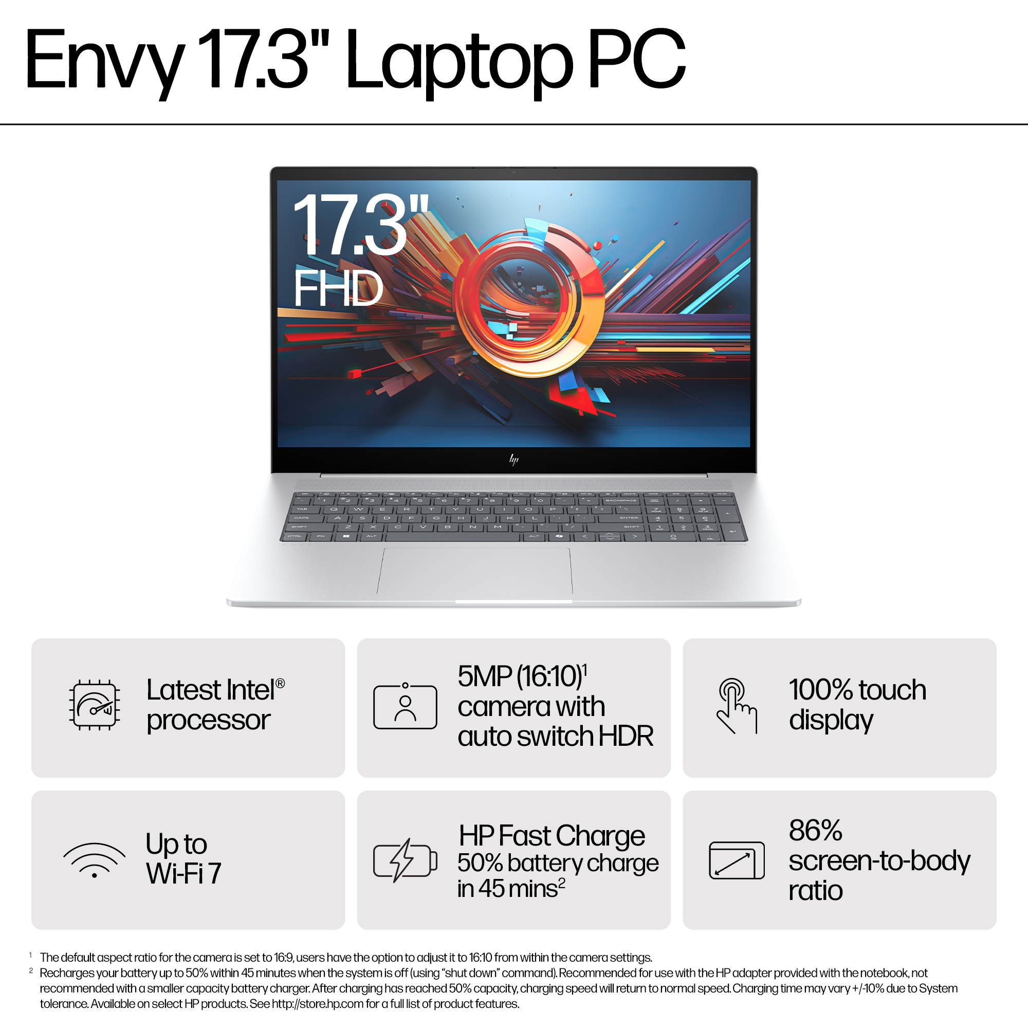 HP Envy Laptop Computer 17.3" FHD Touch Screen Intel Core Ultra 7 32 GB memory; - Picture 9 of 10