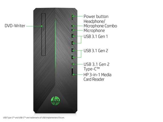 HP Home Desktop PCs, HP Pav Gaming 790-0020 Desktop PC 3LA94AA