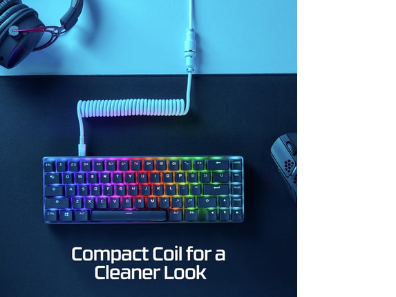 Series 9 of 9 HyperX Keyboard Accessories, HyperX USB-C Coiled Cable Gray