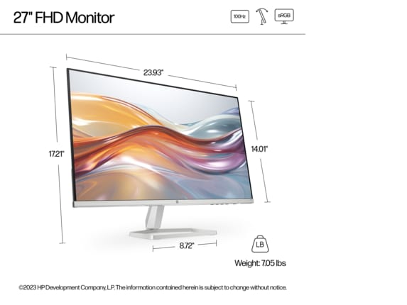 Series 9 of 10 HP Home Monitors, HP Series 5 27 inch FHD Monitor - 527sf