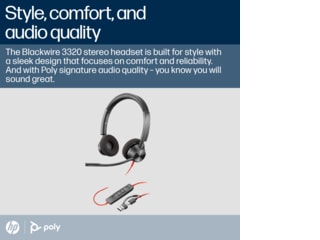 Poly Blackwire 3320 Stereo Microsoft Teams Certified USB-C